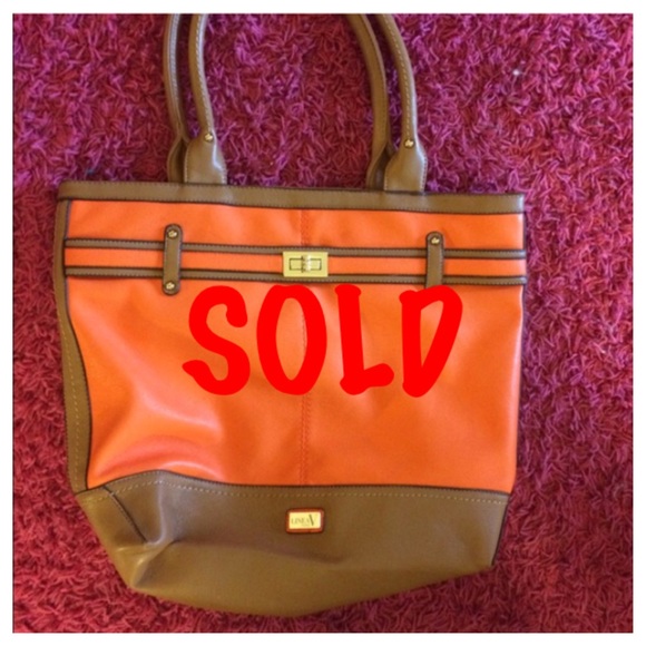 Orange and tan bag