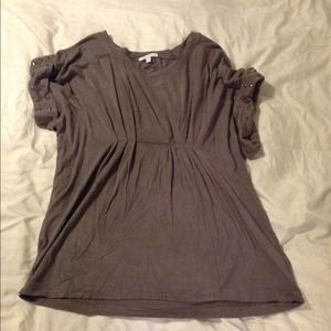 Grey blouse with gold studs