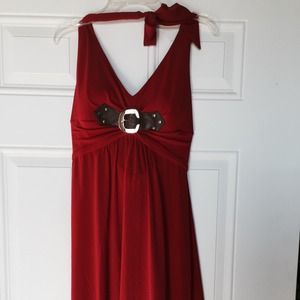 Red Cache' Dress. Halter style
