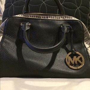 Michael Kors black and snake print handbag