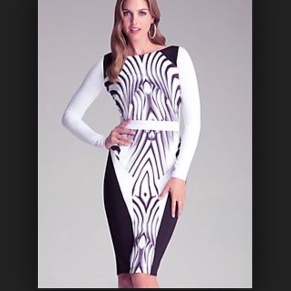 Bebe black and white dress