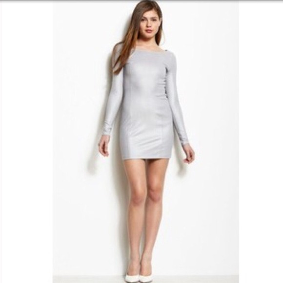 Armani exchange silver bodycon dress