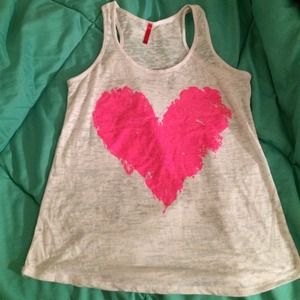 White tank with pink heart
