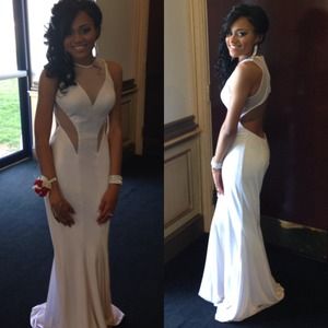 Beautiful white and laced prom dress