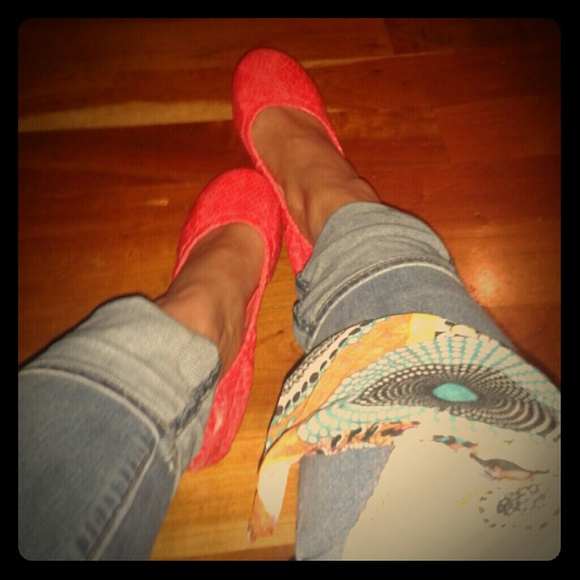 Orange Old Navy slip ons