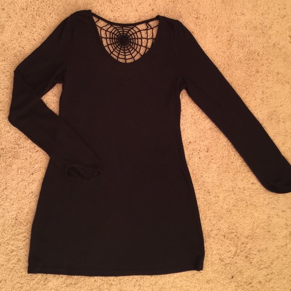 Teenage Runway - Black Web Sweater Dress