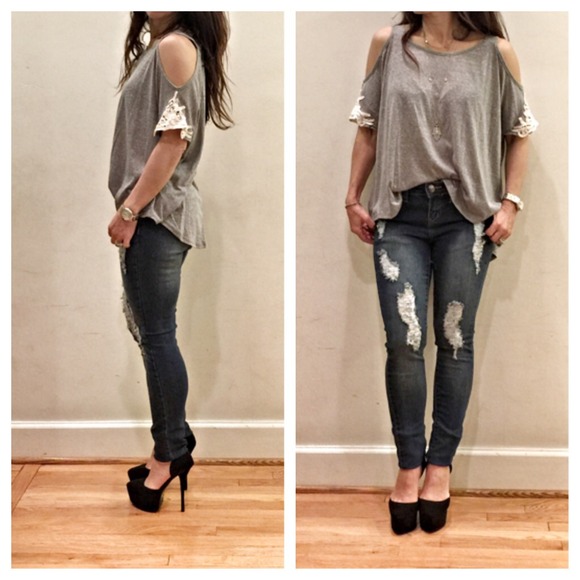 Crochet trim off shoulder top last one - Picture 2 of 3