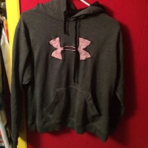 Charcoal and light pink UA Hoodie