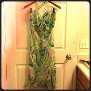 Women's spring dress. Silk. Used. Size L