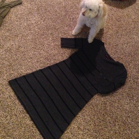 Grey and black sweater dress