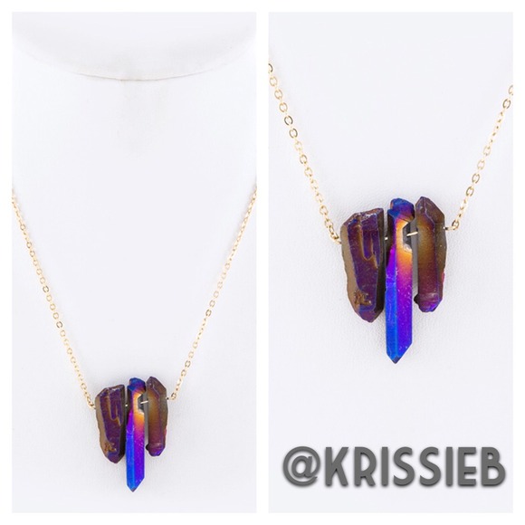 New!!!  Iridescent Triple Quartz Necklace