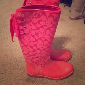 tristee coach rain boots worn once