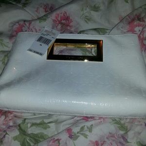 Michael Kors berkley white clutch