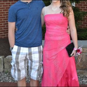 Hot pink prom dress