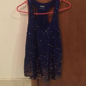 Sequined party tank top from express w/ tags on it