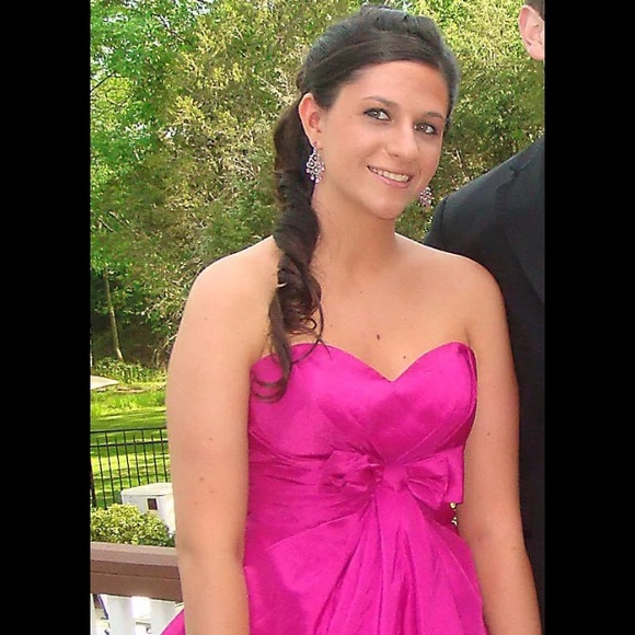 Prom Party fuchsia taffeta dress