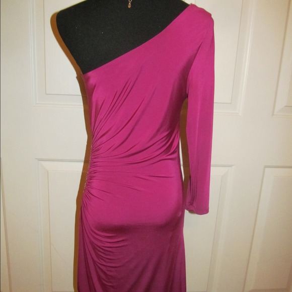 Fuchsia Baby Phat off The Shoulder Dress. - Picture 4 of 4