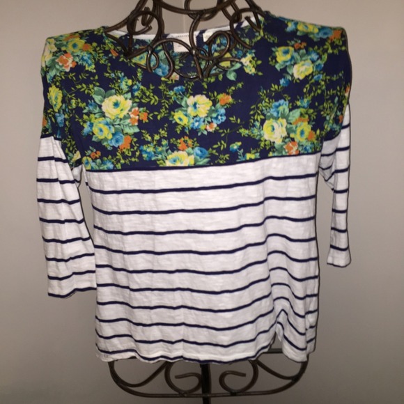 Floral and Striped Tee
