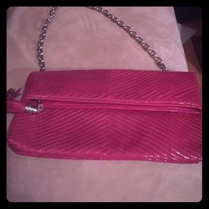 Red patent Cole Haan clutch or shoulder ,hand bag