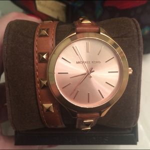 Michael Kors double wrap leather watch