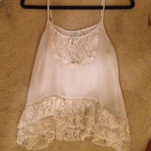 Kimichi Blue Lace Ruffle Tank Size Large