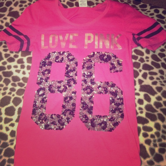PINK shirt-sleeve top