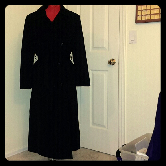 London fog black single breasted dress trench coat