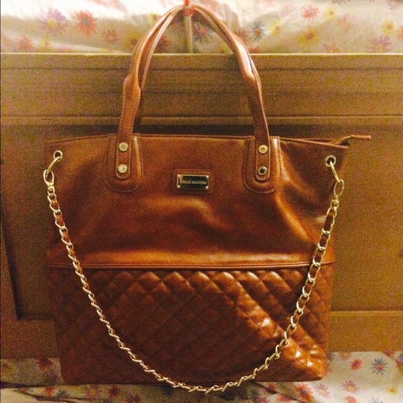 Steve Madden Brown Leather Tote Bag