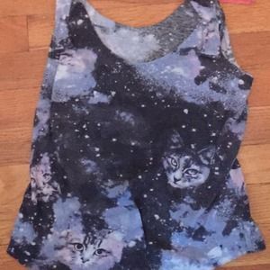 Galaxy cat tank top