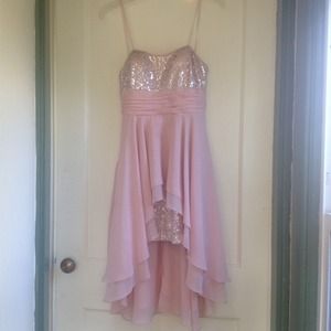 Light pink high-low party dress