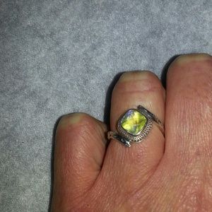 White quartz set in 925 sterling silver