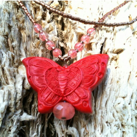 Anthropologie butterfly necklace