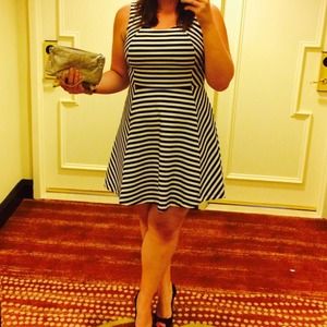 Black & white striped dress