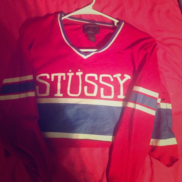 stüssy jersey style crop top