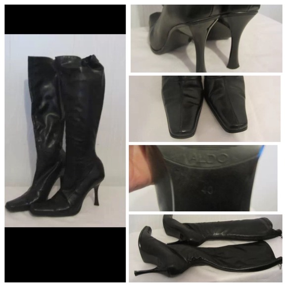 Aldo genuine leather narrow calf boots