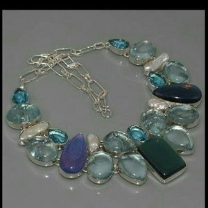 925 Silver cluster necklace