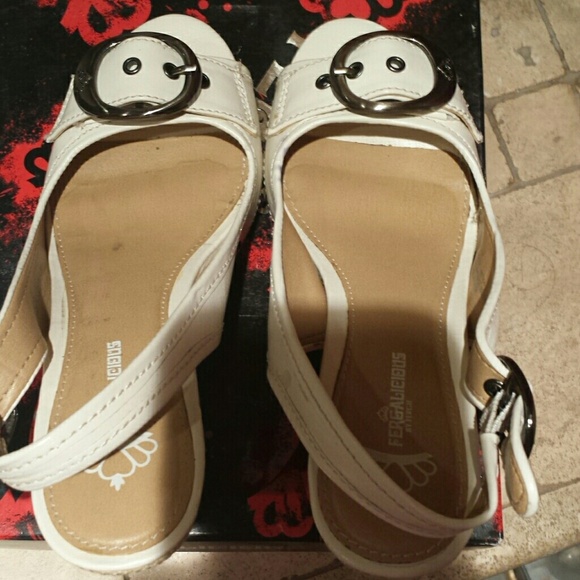 Fergalicious "Kasey" white wedge shoes - Picture 1 of 4