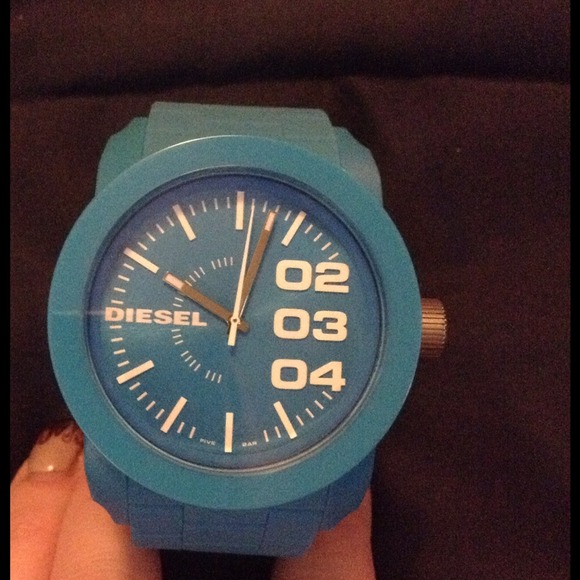 Hold Neon Blue Diesel unisex silicone watch