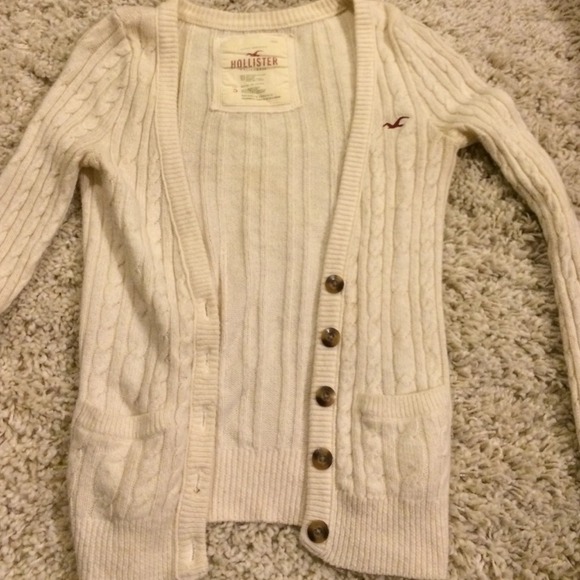 Hollister White Cardigan