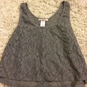 Nordstrom grey lace crop top