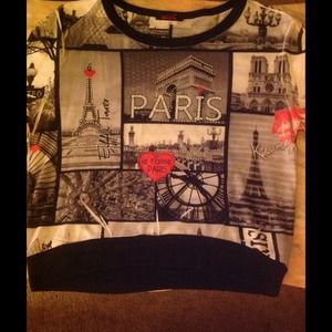 Long Sleeve Paris Crop Top