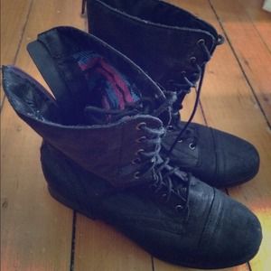 Black combat boots