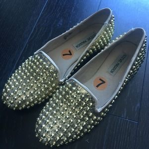 Steve Madden Gold Loafers