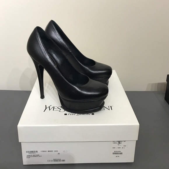 Ysl platform pump size 6 black leather - Picture 1 of 6