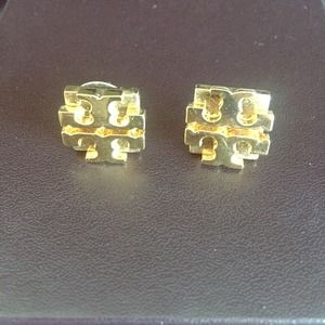 Tory Burch Large Logo Stud Earrings