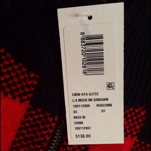 NWT CWONDER checkered zip up sweater - Picture 2 of 3