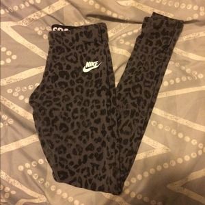 Nike cheetah printed tights work out