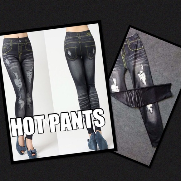 Dark denim look leggings - Picture 2 of 3