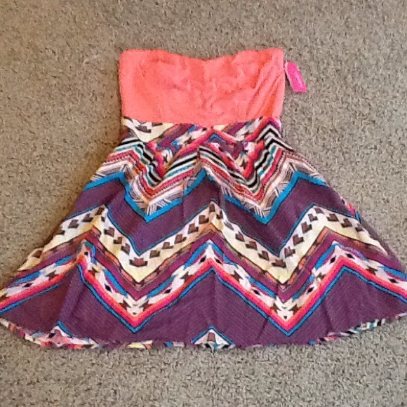 Colorful Strapless Dress