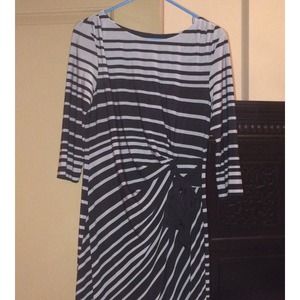 Taylor side tie three quarter sleeve dress